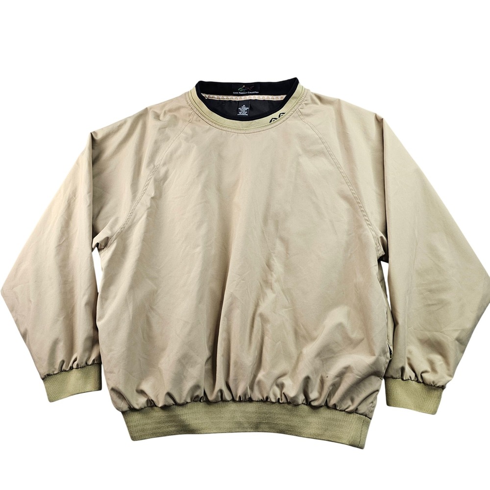 Greg Norman Collection Golf Jacket Mens Medium Tan Long Sleeve Crewneck Pullover